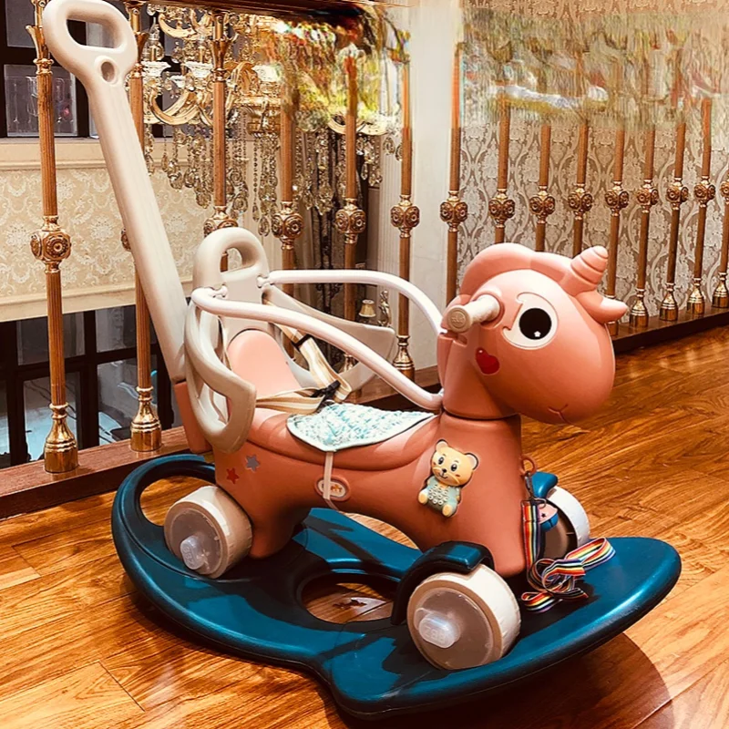 

TTTrojan Children's Rocking Horse Baby Multi-Functional Baby Dual-Use Toy Boys and Girls One-Year Birthday Gift Rocking Horse