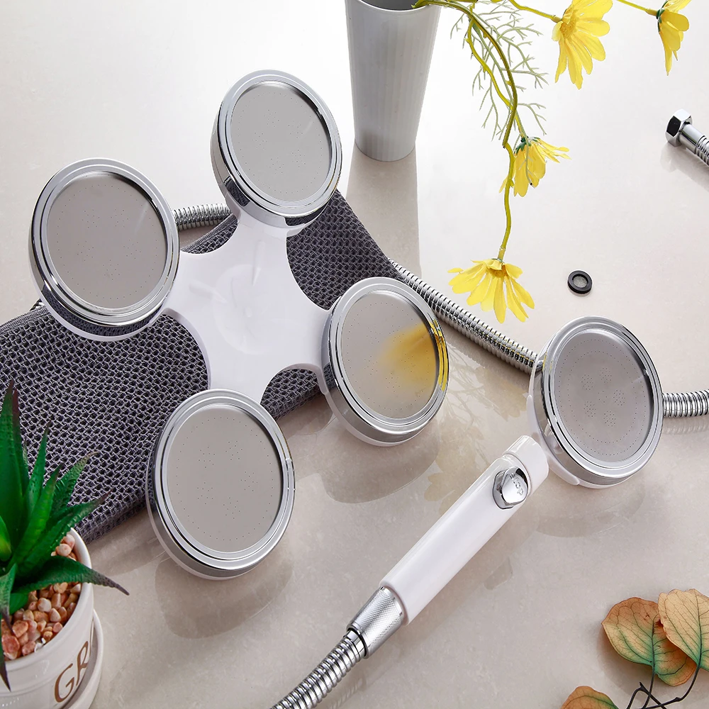 whiteblack shower head combo round high pressure spa faucet accessories bathroom massage top rainfall bath set free global shipping