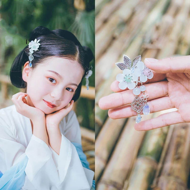 Fairy air accessories antique hair full set of ancient costume girls Chinese clothing tiara flower hairpin ornament | Аксессуары для