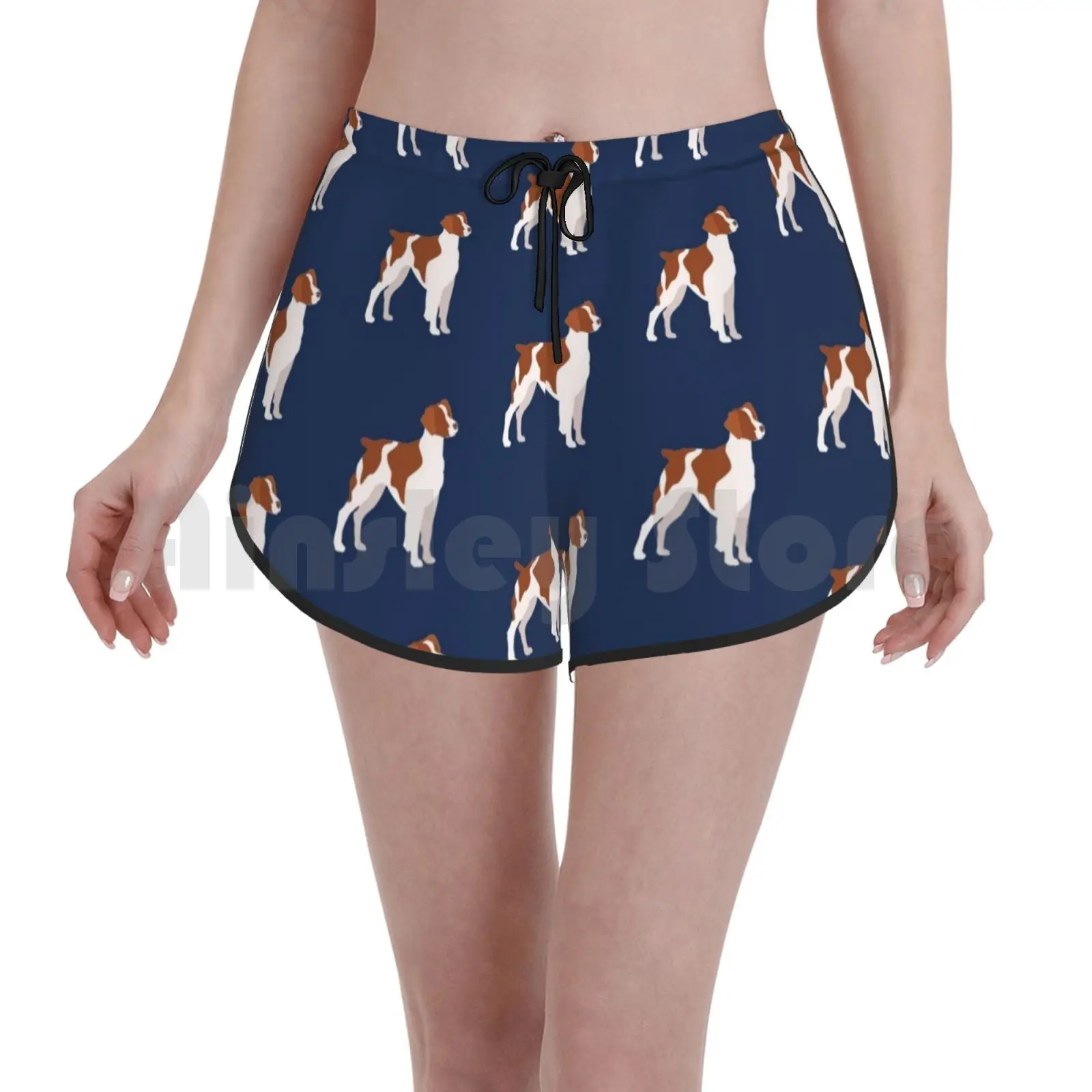 

Brittany Swim Shorts Women Beach Shorts Dogs Cute Puppy Minimalist Stylish Graphic Breeds Brittany Dog Purebred Pretty