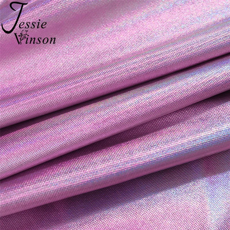 

Jessie Vinson Sexy Sleeveless Split Laser Spaghetti Straps Mini Dress Women Pink Black Bodycon Club Dress Female Vestidos