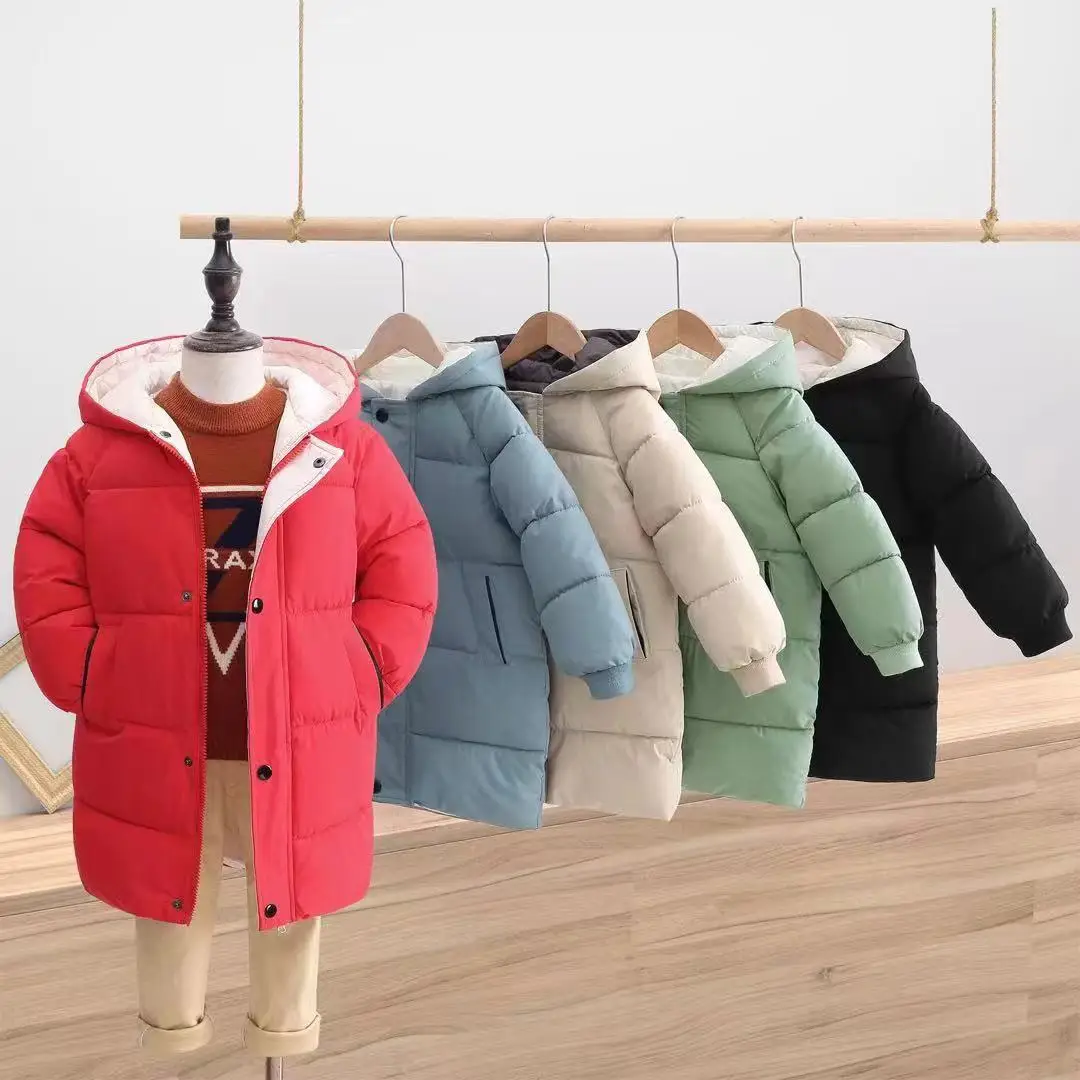 

Winter 3-10Y Children's Thick Warm Padded Jacket Hooded Baby Boy Dress Fashion Baby Girl Outfits for Boys snowsuit