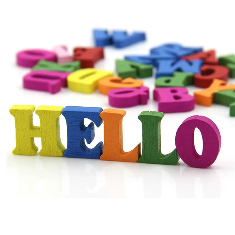 100 шт./лот DIY Деревянные алфавитные поделки для детей развивающие эрудовые буквы