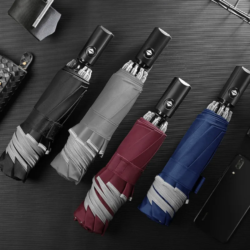 

Fashion Automatic 8-Bone Reverse Umbrella Men and Women Business Universal Cute Waterproof Three-Fold Umbrella Folding