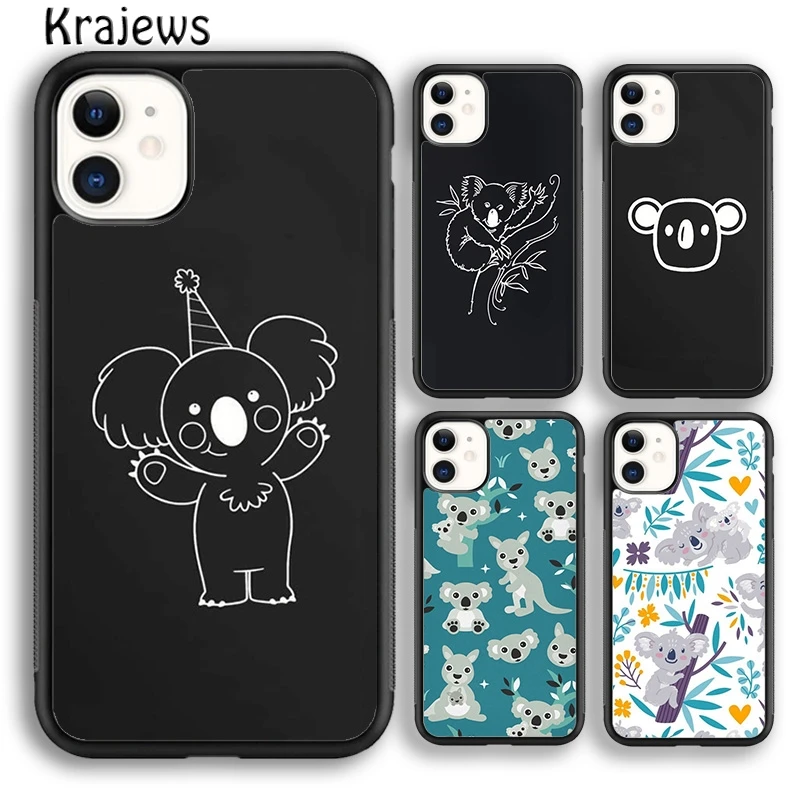 Красивый мультяшный чехол krajew Koala из ТПУ для телефона iPhone 5s 6s 7 8 plus X XS XR 11 12 13 pro max