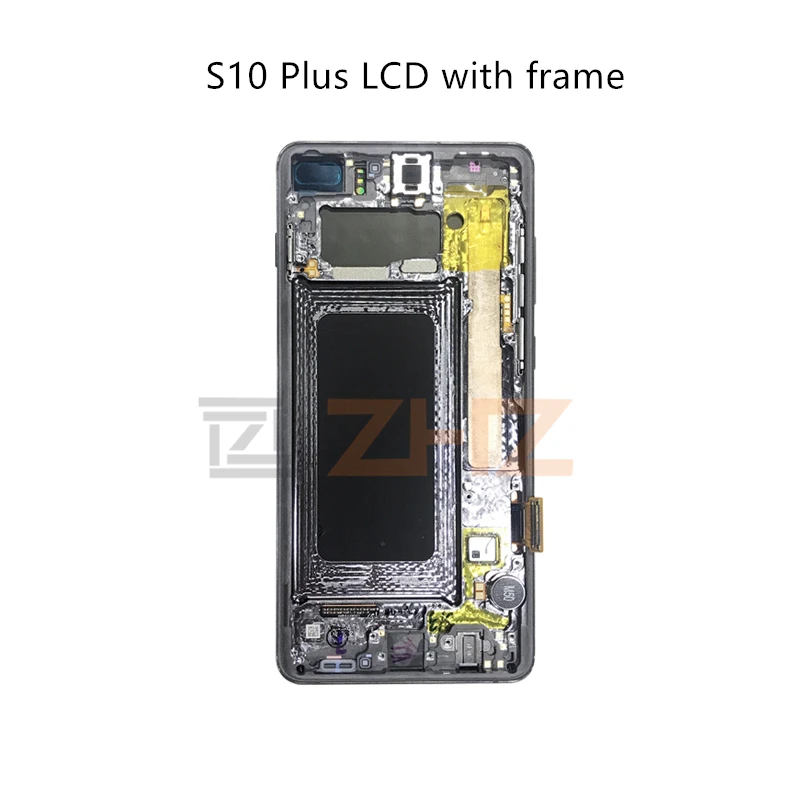 Montaje de digitalizador de pantalla t&aacute;ctil con Marco, piezas de repuesto para Samsung Galaxy S10 lcd G973 S10 Plus G975-5