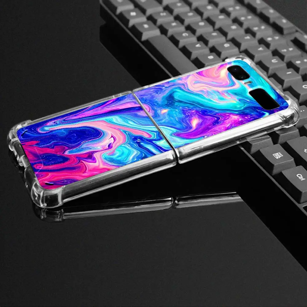 

Phone Case for Samsung Galaxy Z Flip 5G z flip 6.7" Cover TPU Shell Coque color Marble fantasy Soft Airbag Shockproof Capa