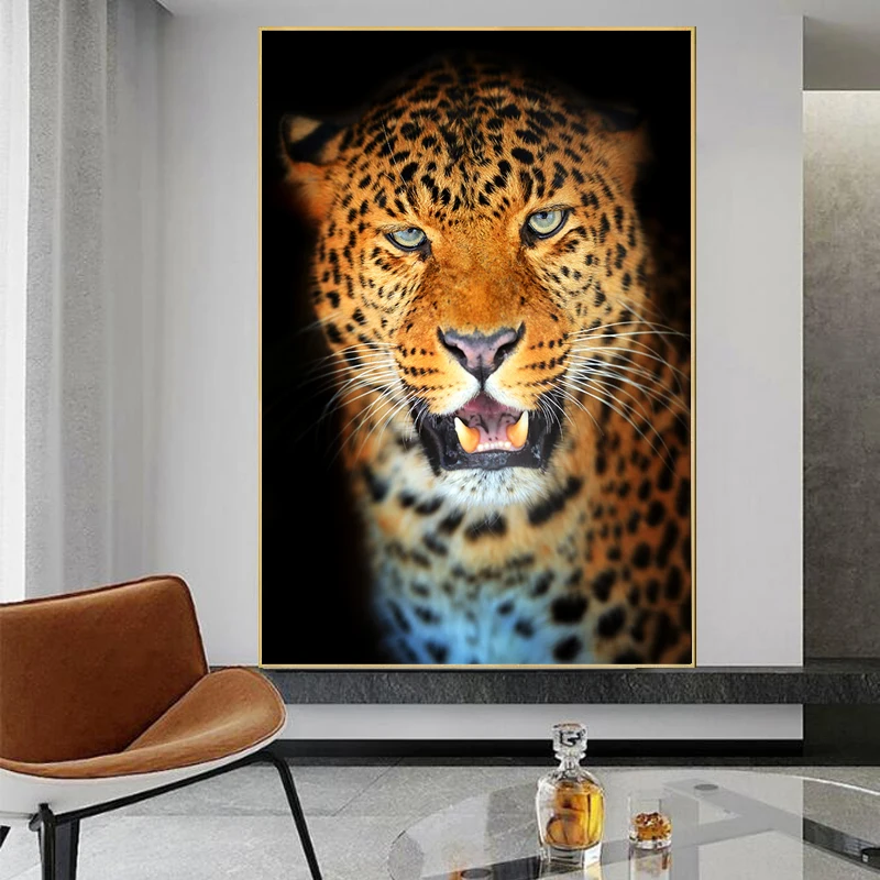 

Картины с леопардовым принтом, Ягуаром, плакаты и принты, картина дикой природы на холсте, животные, настенные картины для гостиной украшени...