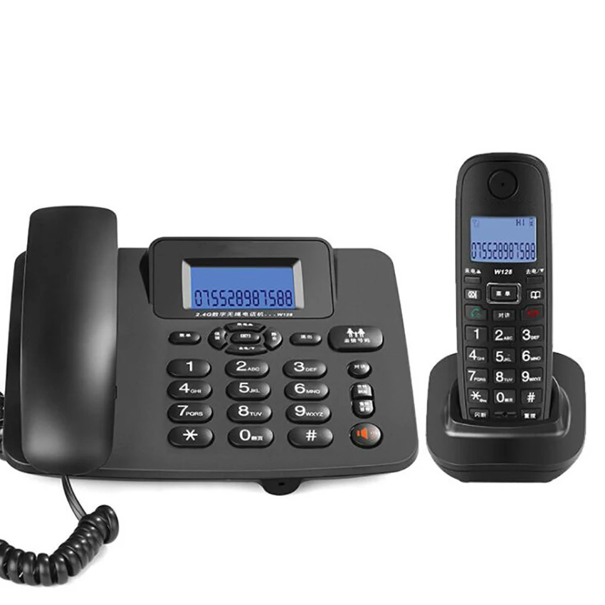2 4g cordedcordless phone system with 1 handset answering machine 3 way conference 300m long range wireless telephone free global shipping