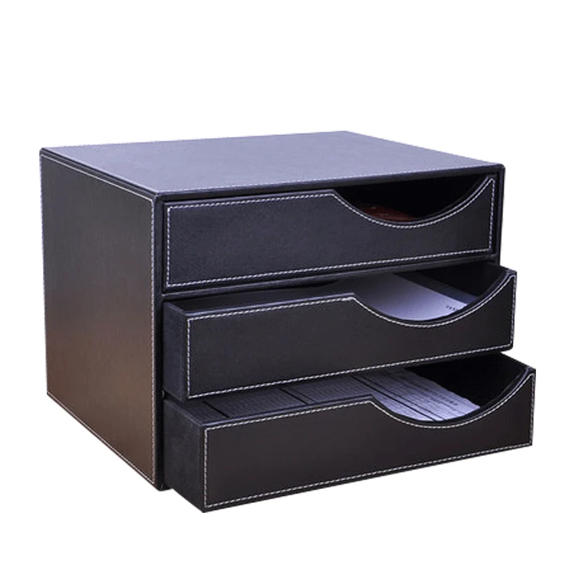 Ящик для шкафа из искусственной кожи A4|storage box|storage cabinet drawersdesktop storage |