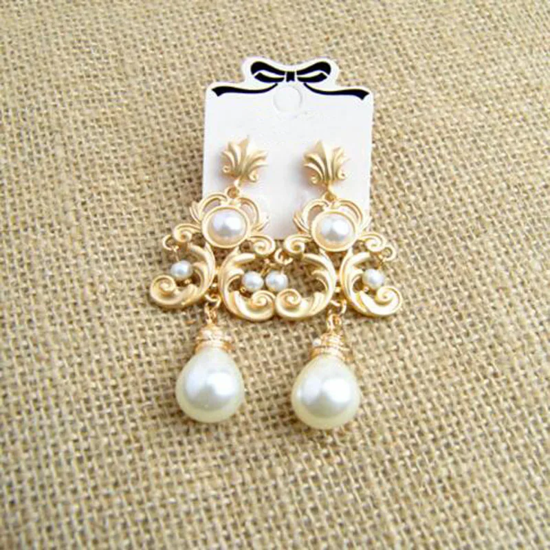 1 пара Женские винтажные серьги подвески с искусственным