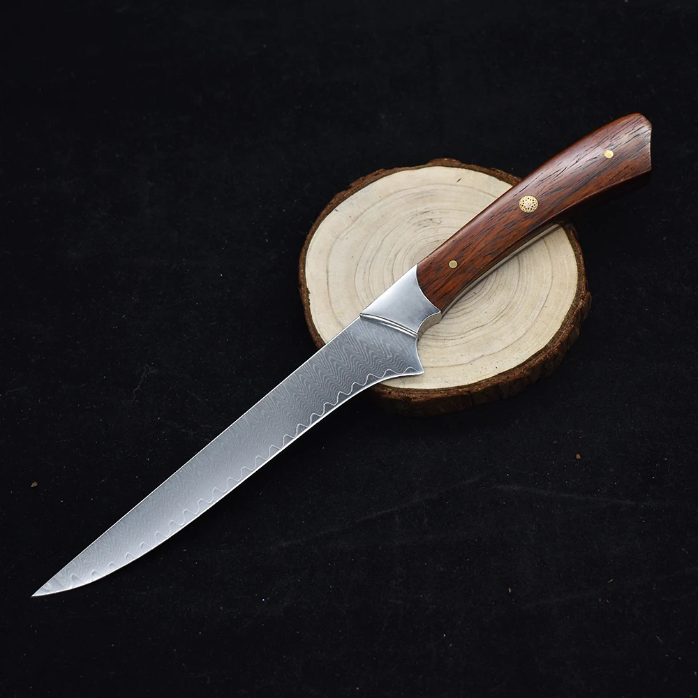 

VG10 Damascus Steel Fixed Knife Straight Knife Outdoor Knife Paring Utility Chef Slicing Bread Knives Kitchen Tool Bone Knife