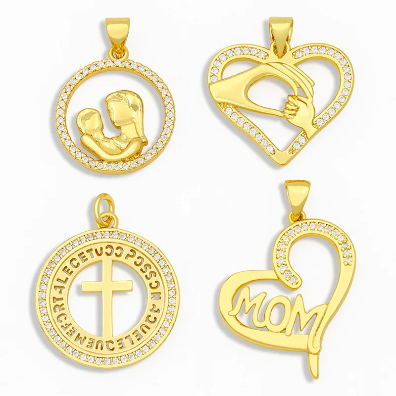 OCESRIO кубический цирконий золотое ожерелье-сердце амулеты для изготовления