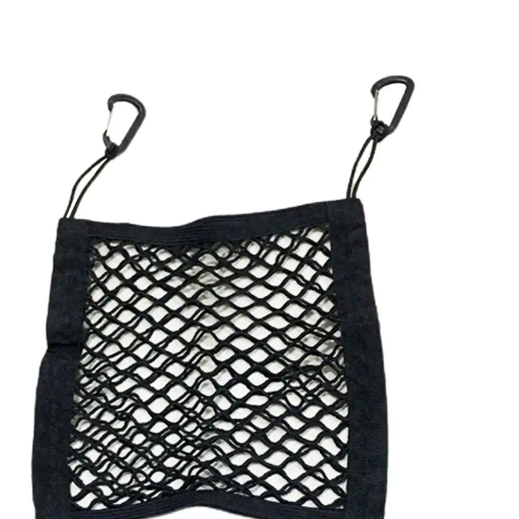

Universal 2 Layer Car Seat Organizer Storage Mesh Net Hook Pouch Holder Black