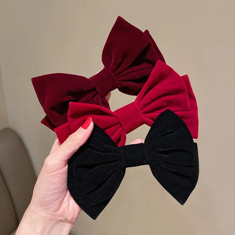 

Новинка заколка для волос с бантом Утконос в стиле ретро для девушек темпераментная бархатная заколка для волос головной убор женская верхняя заколка модные заколки аксессуары для волос