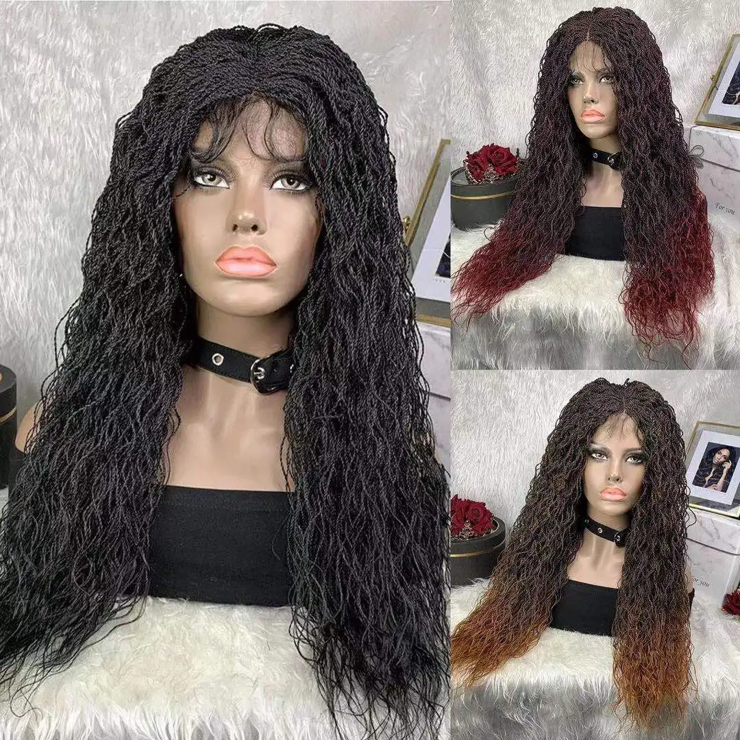 

Curly Synthetic Wig Braids Wig Synthetic Lace Front Wig TOOCCI BraidCurly Hair Braiding Hair Black Wigs For African Black Women