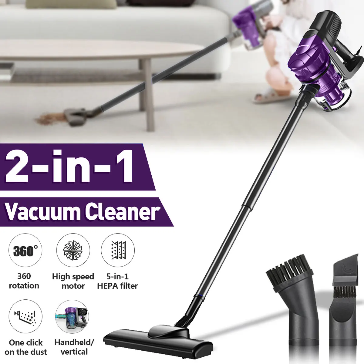 

Mute Household Vacuum Cleaner 13800Pa Suction Car Vacuum Cleaner Vertical Clean Vacuum Cleaners Handheld Sweeper Mopping Machine