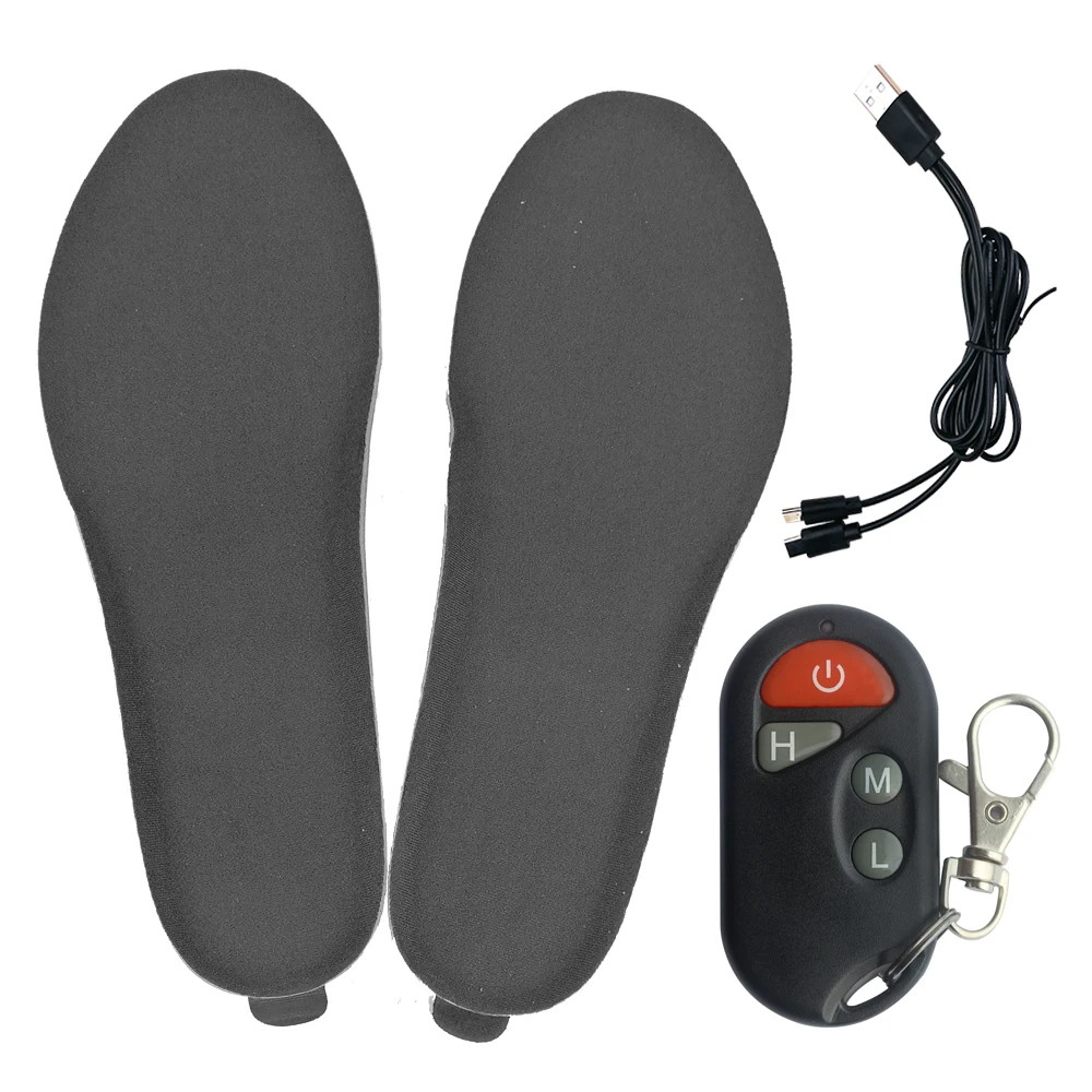 Winter Foot Warmer Heated Insoles Breathable Height Increase Shoes Pads Electric Recharge Thermal Shoes Insert for Winter Sports