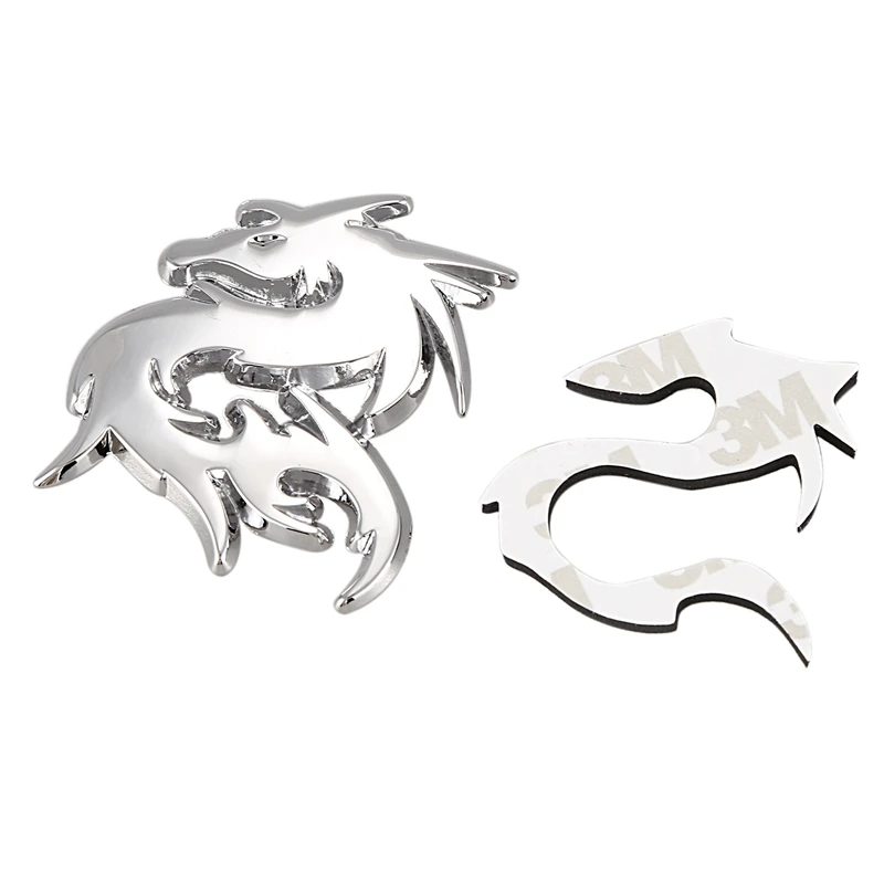 2 шт. Автомобильная серебристая металлическая 3D эмблема дракона Знак Наклейка на