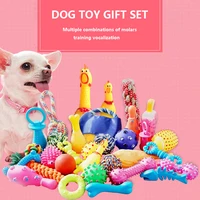 teeth grinding resistant dog toys 6 piece sets training pet toy rope knot throwing squeaky jumping activation ball for dogs