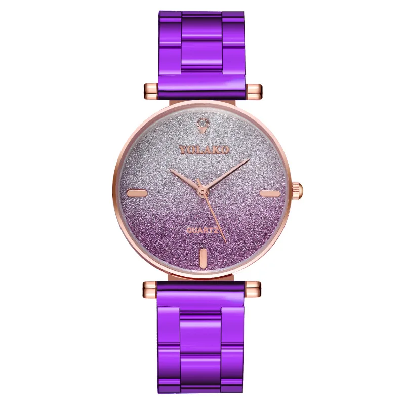 

Женские кварцевые часы с градиентом, из нержавеющей стали