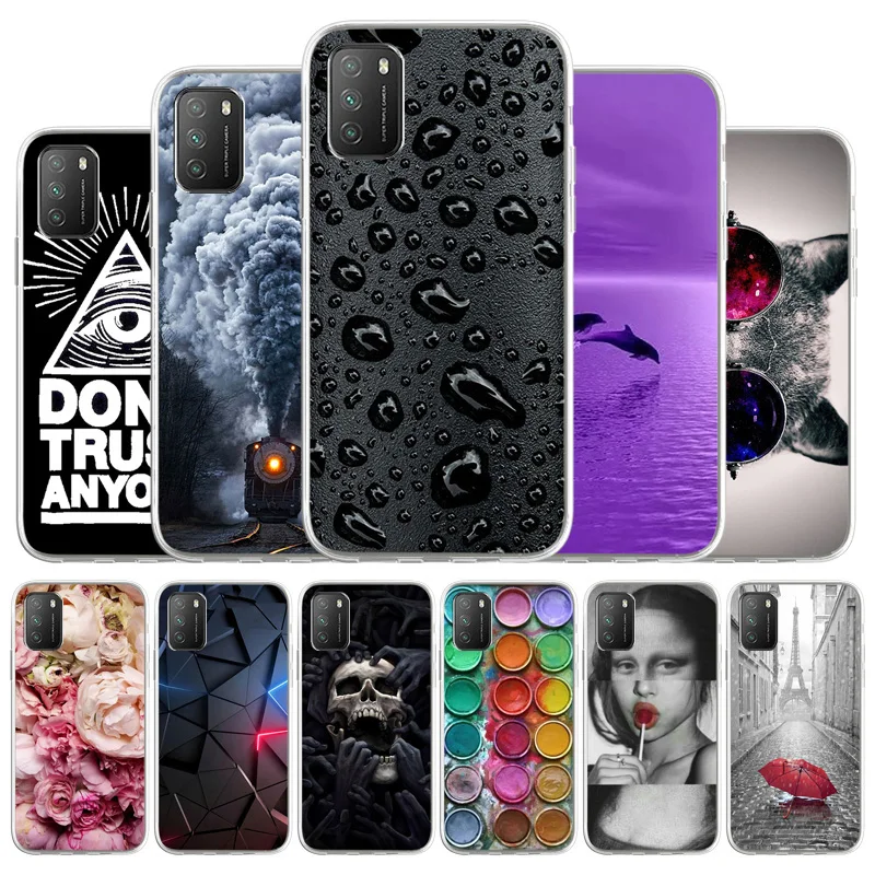 

Silicon Case For Xiaomi Poco M3 Cases Animal Print Capas On Xiaomi Poco M3 M2010J19CG 6.53 inch Soft Stylish TPU Etui Bumper
