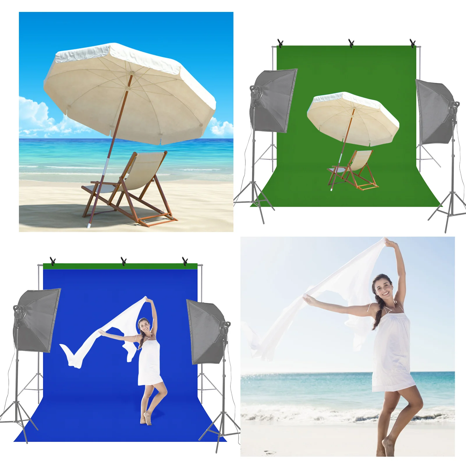 

Andoer 6.6 * 9.8ft Photography Backdrop Background Screen Washable Polyester-Cotton with 3pcs Backdrop Clamps for Photo Studio