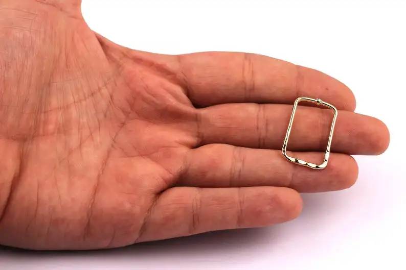 

Rectangle Shaped Charms- Zinc Alloy Earring Findings - Gold Tone - 6Pcs/Lot - Jewelry Supplies - 27x17x1.5mm - ZZ1147