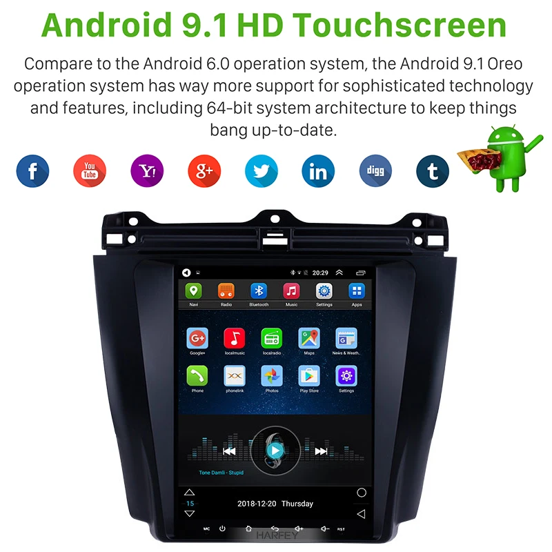 Harfey Navi GPS 9 7 &quot4G LTE радио для Honda Accord 2003-2006 2007 мультимедийный плеер Android 1 поддержка