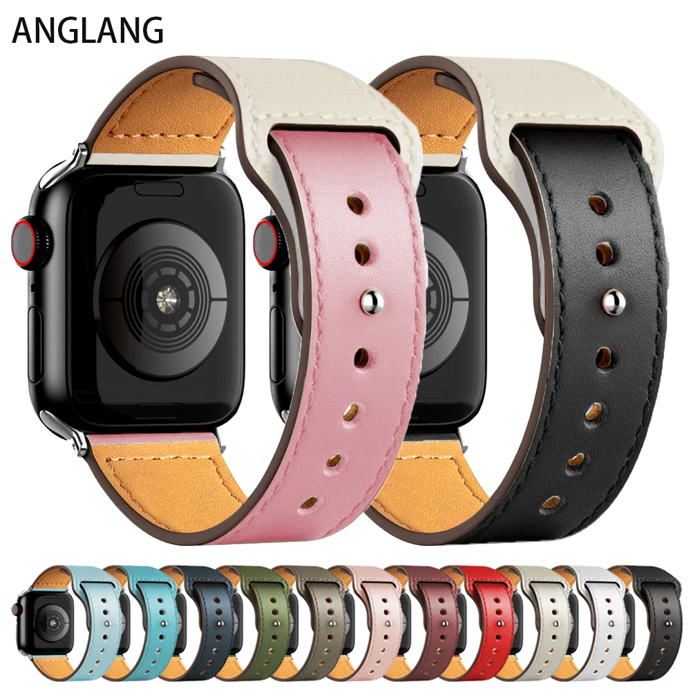 

PU Leather strap For Apple watch band 44mm 40mm iWatch 42mm 38mm 44 mm Smartwatch watchband for apple watch 6 5 4 3 se bracelet