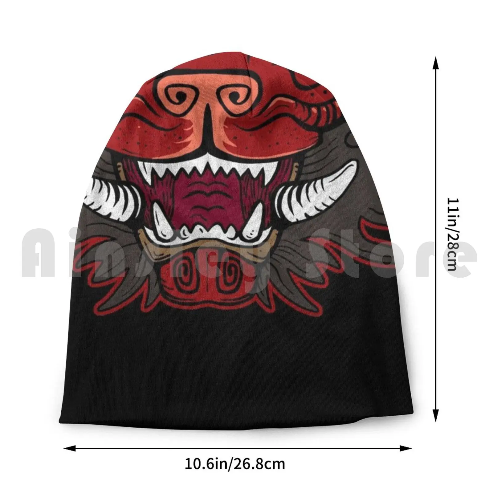 Вязаная Шапка-бини Hyena Oni в стиле хип-хоп Традиционная японская татуировка