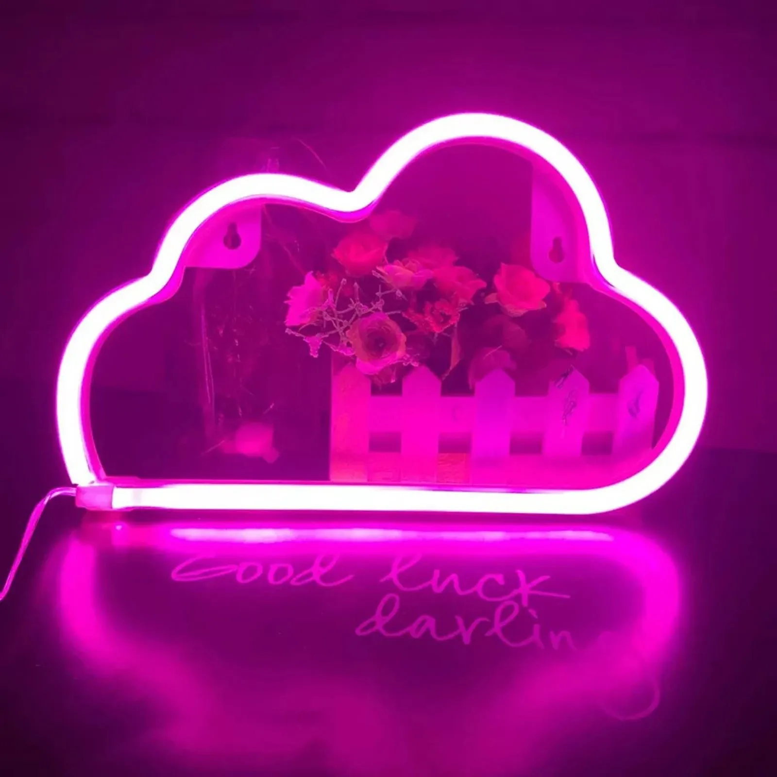 LED Cloud Design Neon Sign Night Light Art Decorative Lights Plastic Wall Lamp for Kids Baby Room Holiday Lighting Xmas Party | Лампы и
