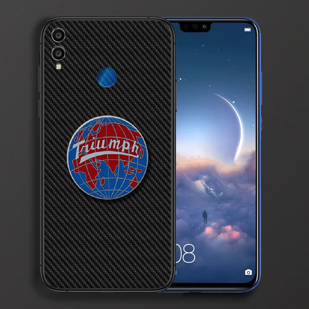 

Triumph motorcycle logo Phone case For Huawei Honor 6A 7A 7C 8 8A 8X 9 9X 10 10i 20 Lite Pro Play black cell cover tpu bumper
