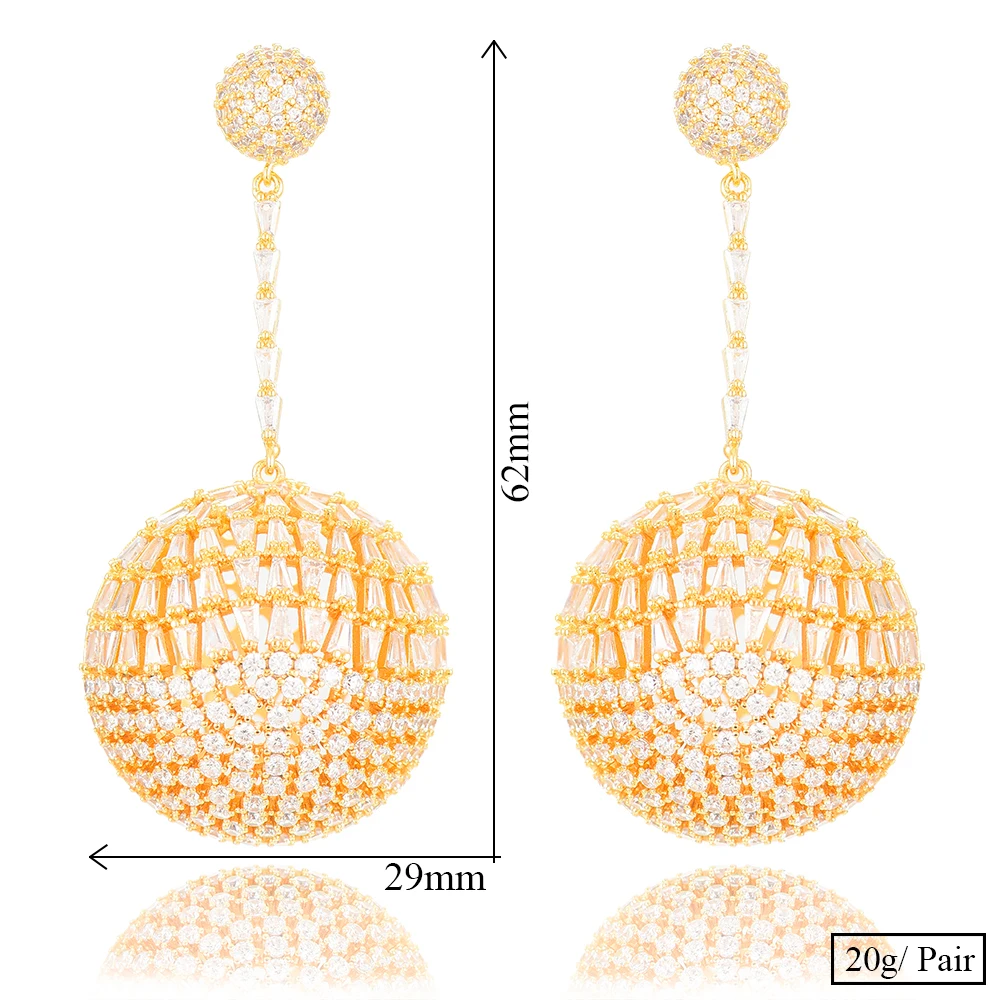 

GODKI 2019 Wedding DUBAI Bridal Earrings Luxury Cubic Zircon Round Statement Big Hoop Earrings For Women