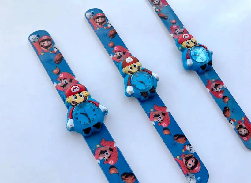 1 шт., кварцевые часы с героями мультфильмов, Супер Марио, фигурки, 3D модель, брат Марио, силиконовый ремешок, цветная лента с принтом, часы, детские игрушки