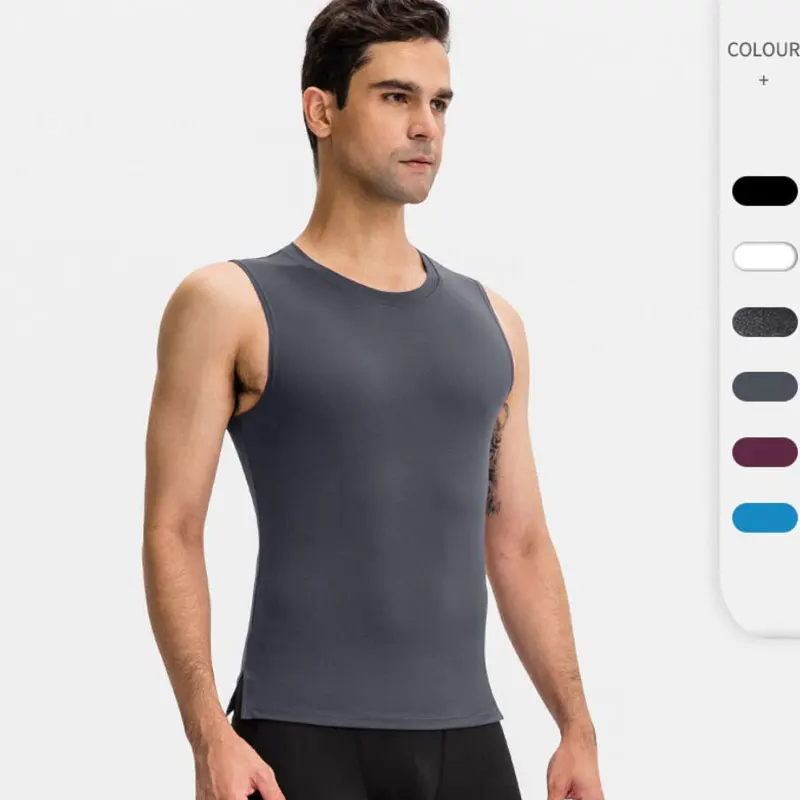

Мужской жилет для бега UNIOOO, компрессионная футболка без рукавов, футболки из спандекса для фитнеса, спортивного зала, бега