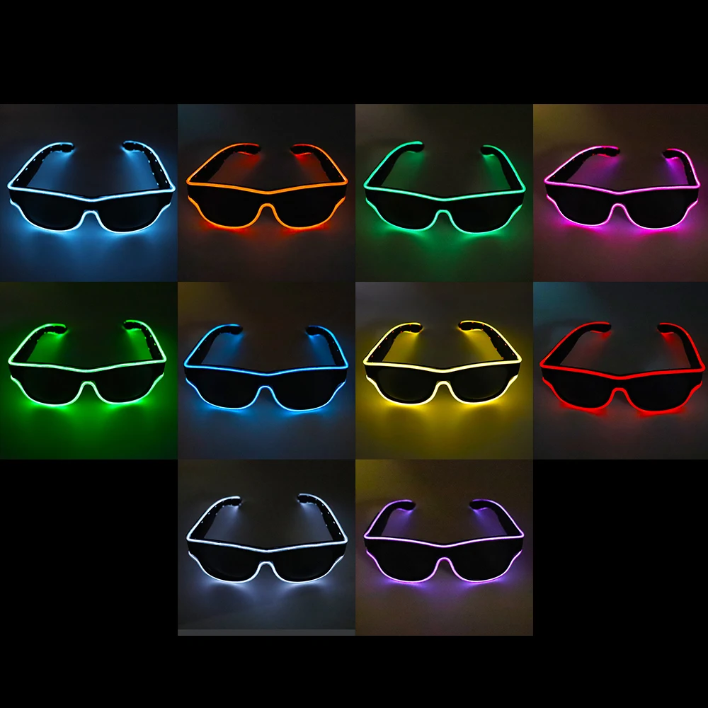 Мигающие очки светодиодные с электропроводом светящиеся для вечеринок новинка
