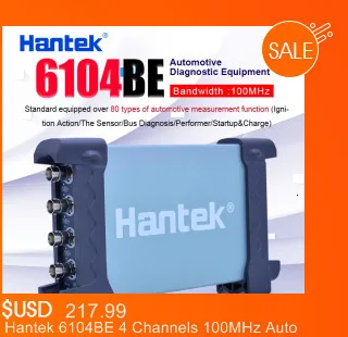 Hantek 6254BE цифровой осциллограф 250 МГц Пропускная способность автомобильные осциллографы автомобильный детектор 4 канала 1Gsa/s USB PC Osciloscopio