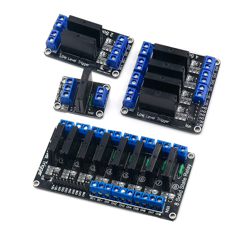 Низкий уровень 5 в 1/2/4/8 канальный твердотельный релейный модуль SSR G3MB-202P 240 В 2A выход с резистивный плавкий предохранитель для Arduino 1 2 4 8 способ