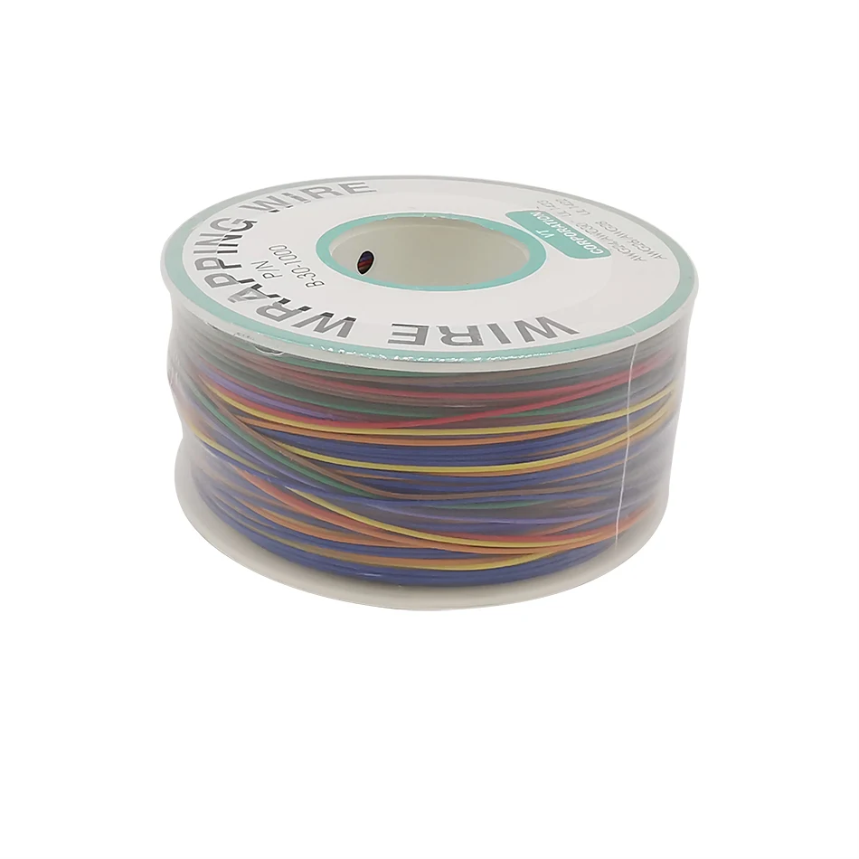 250M 30AWG Wrapping Wire Tin Plated Copper Cable Breadboard Jumper Insulation Electronic Conductor Connector Multicolor - купить по