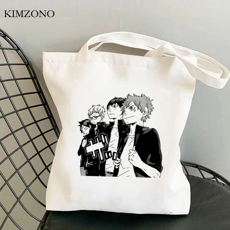 

Haikyuu shopping bag bolsa recycle bag cotton shopper bolsas de tela bolso bag shoping boodschappentas custom