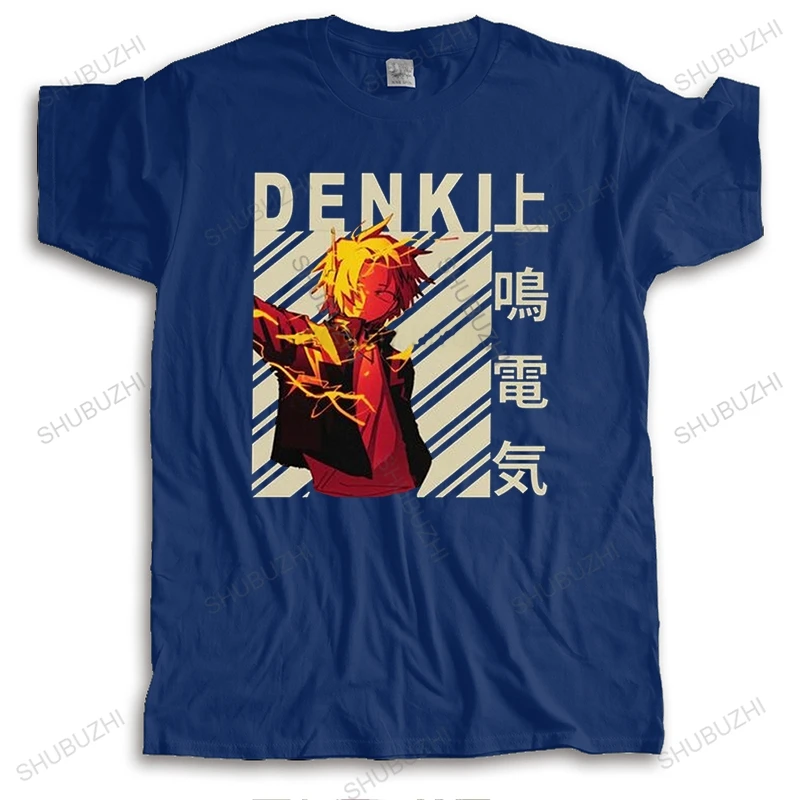

My Hero Academia Denki Kaminari T Shirt Homme 100% Cotton Tees Anime Manga Harajuku Tshirt Short Sleeved Fashion T-shirt