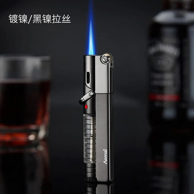 Струйная Зажигалка 2020 ветрозащитная металлическая зажигалка с газовым окном