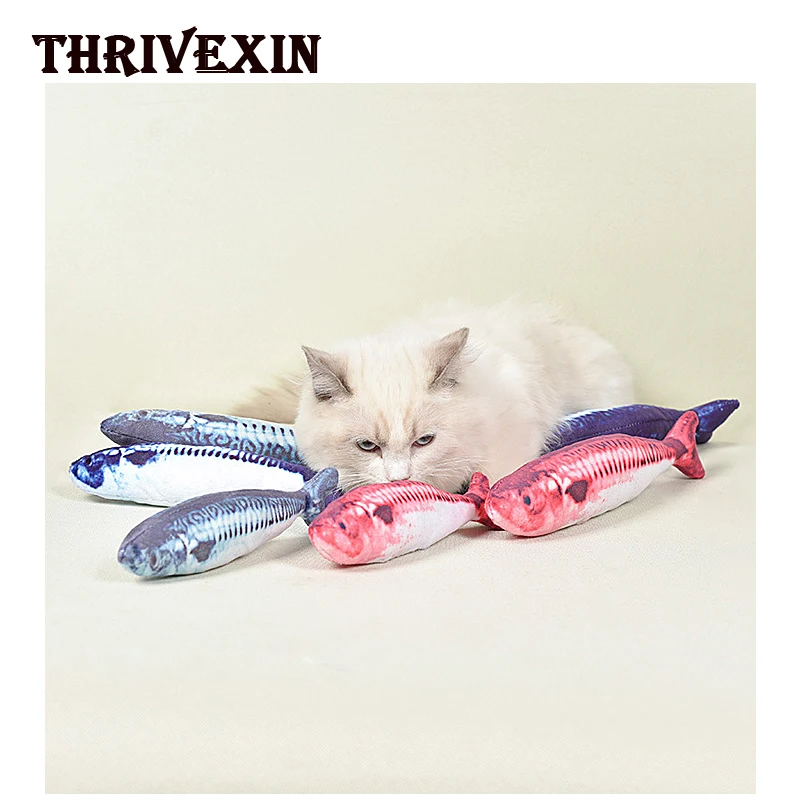 

Fish Cat Toy Catnip Kicker Pillow Toys Plush Simulation 3D Fish Simulation Non Woven Fabric Filled Fishs Kitten Toys Interactive