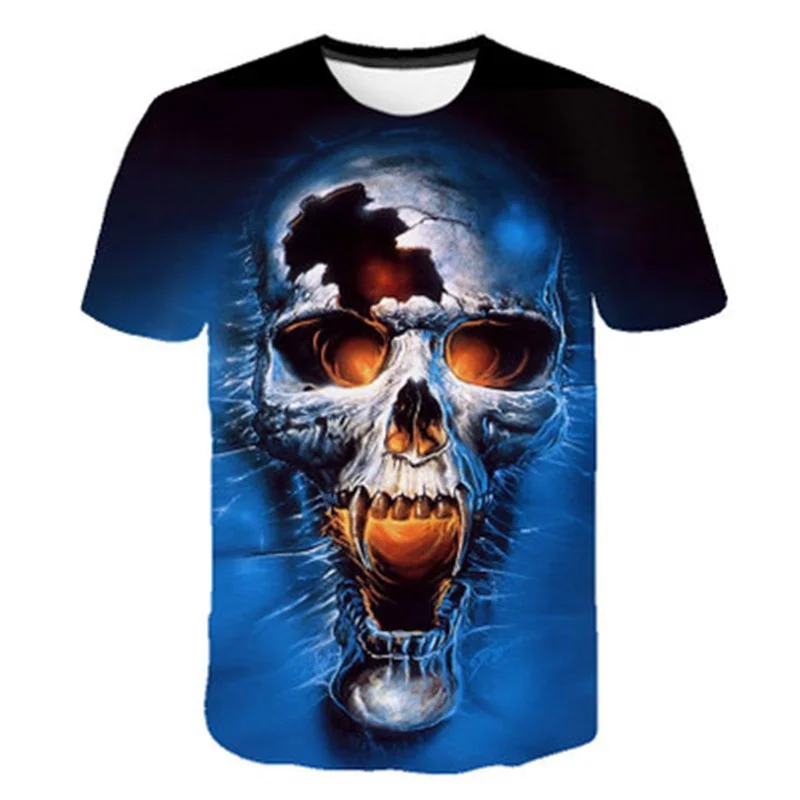 

Прямая поставка, футболка с 3D принтом для мужчин и женщин, новинка 2021, футболки в стиле панк, футболки с черепом, Готическая футболка, Азиатск...