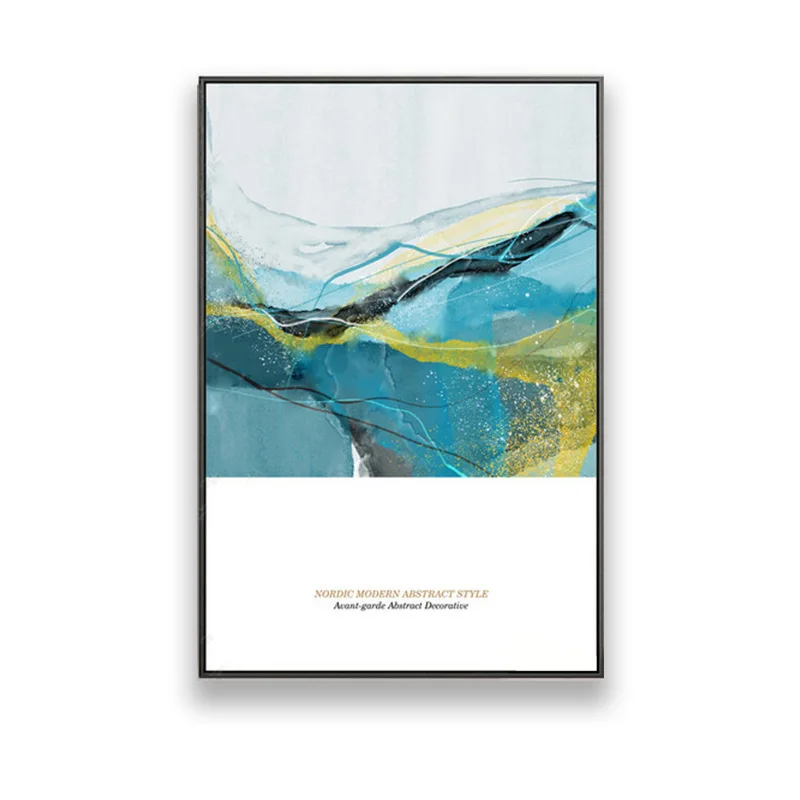 Modern Minimalist Oil Painting Yellow Gray Color Colorful Marble Abstract Canvas Decoration Poster Bedroom Wall Picture | Дом и сад