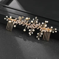 bridal hair comb clip headband wedding bridal hair accessories rhinestone pearl flower bridal tiara wedding head jewelry