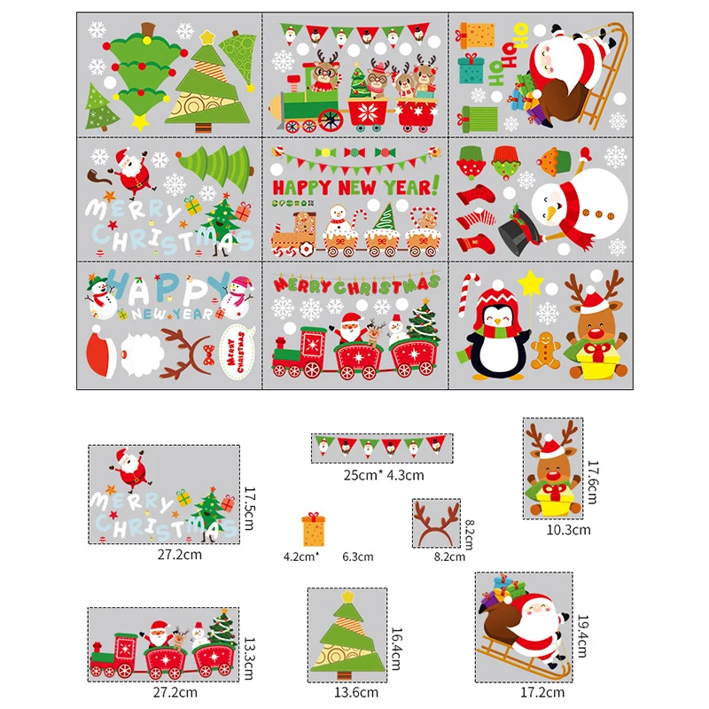 

Новая наклейка на стену с Санта-Клаусом снеговиком из ПВХ, водонепроницаемые прочные Декорации для дома, гостиной