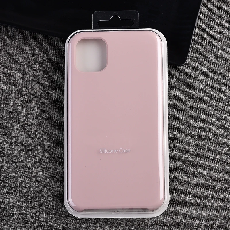 Официальный силиконовый чехол для телефона для Apple iPhone 11 Pro Max чехол для iPhone XR X XS Max 7 8 6 6s Plus с логотипом задняя крышка - Цвет: Sand Pink