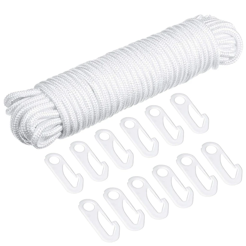 

Набор веревочных зажимов для флагштока, набор крючков для флагштока, 1/4 дюйма, 50 футов, нейлоновый сменный толстый провод, вешалка для флагшт...